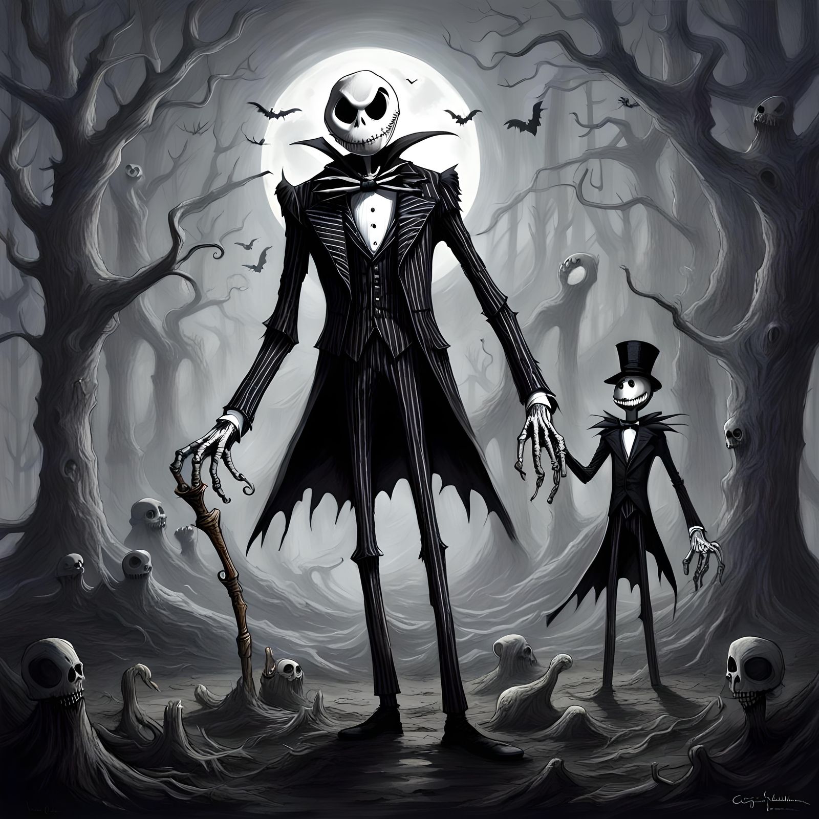 Jack Skellington: A Gothic Horror Illustration