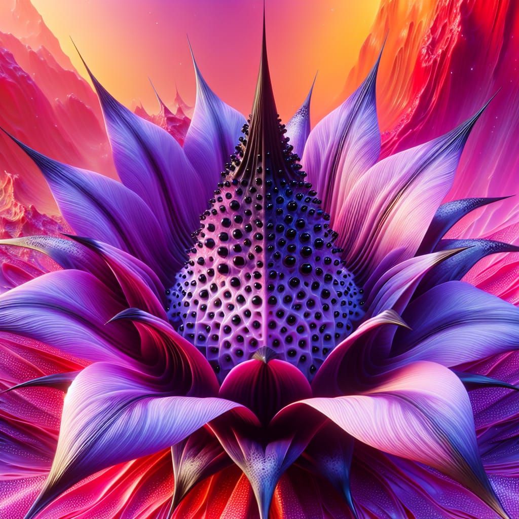 a hyperrealistic portrait of an alien flower. the flower is ...