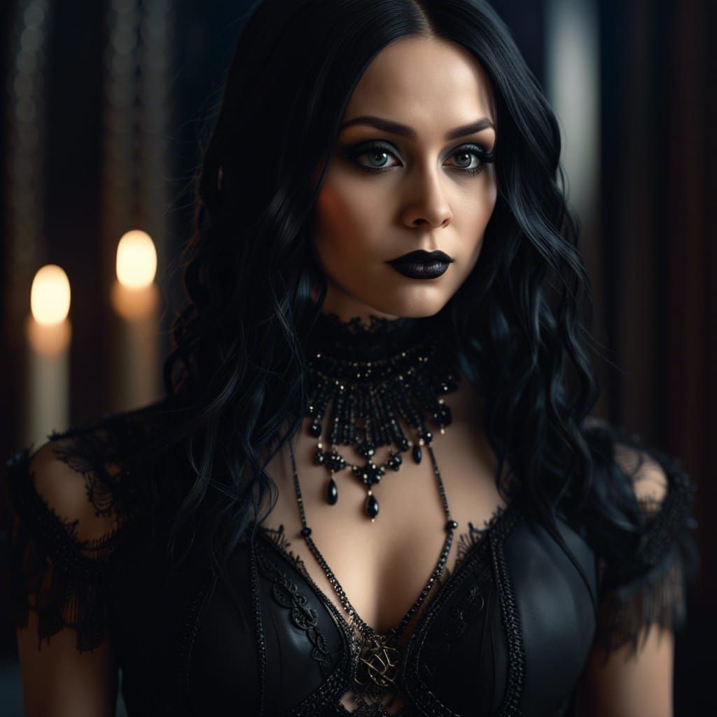 Hyperrealistic Goth Woman Portrait in 8K