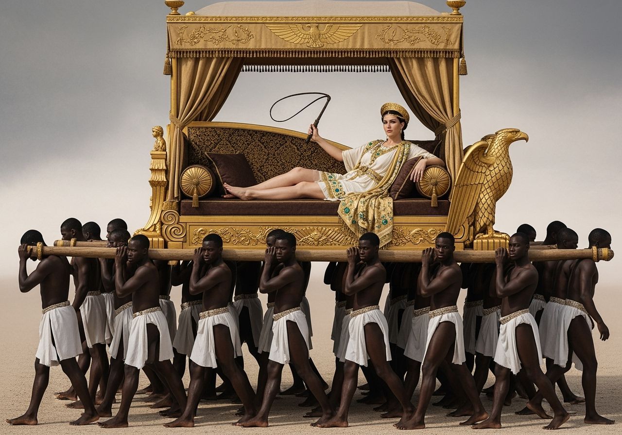 Roman Empress on Imperial Chaise Lounge in Baroque Style