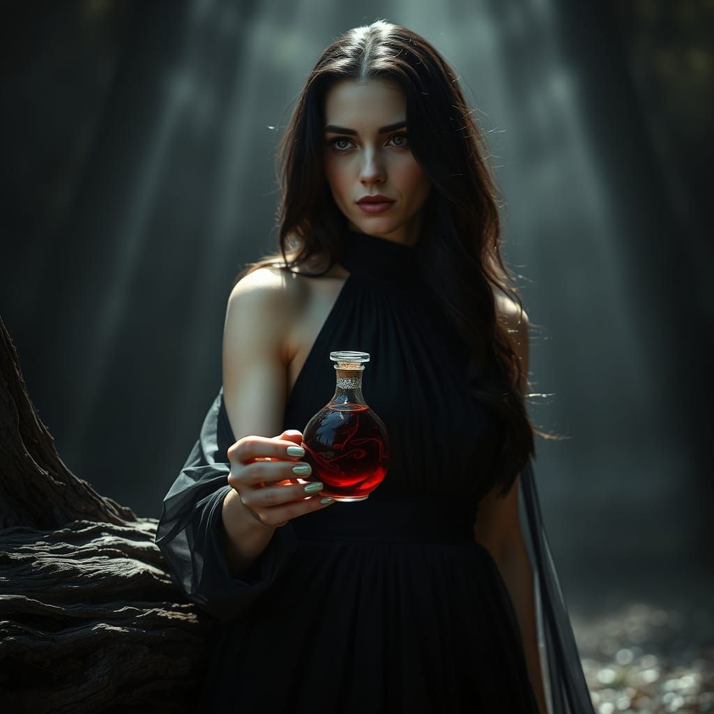 Serene Goddess of the Burgundy Night