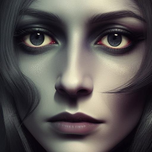 Gothic Vampire Portrait in Abandoned Cathedral