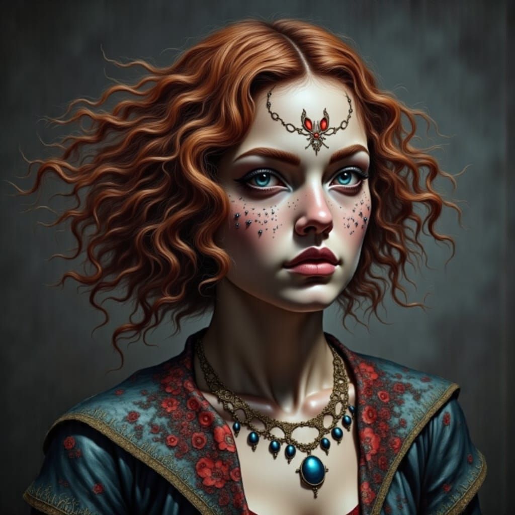 Glitching Redhead Portrait in Aftermath Style