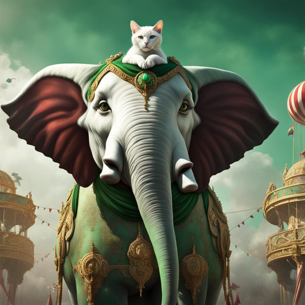 Elegant Cat Ringmaster in Circus Scene