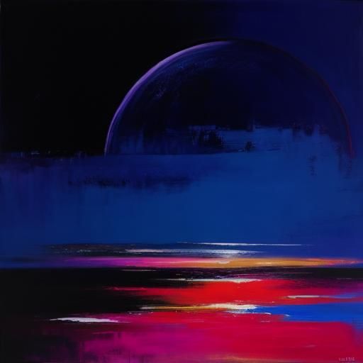 Abstract Oil Painting with Blended Colors