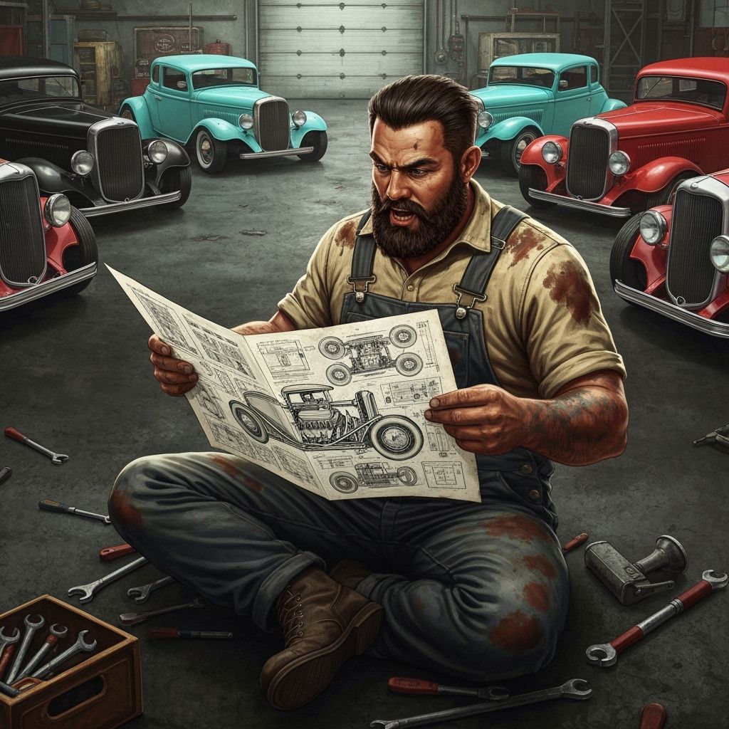 Hawaiian Mechanic and 1920s Hot Rod Schematic