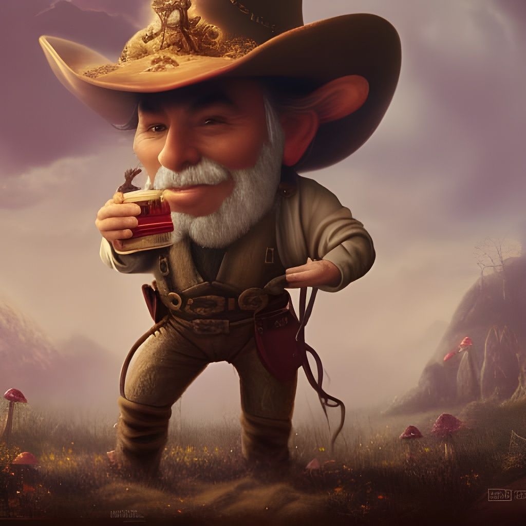 Cowboy in Fairytale World: Detailed Matte Painting