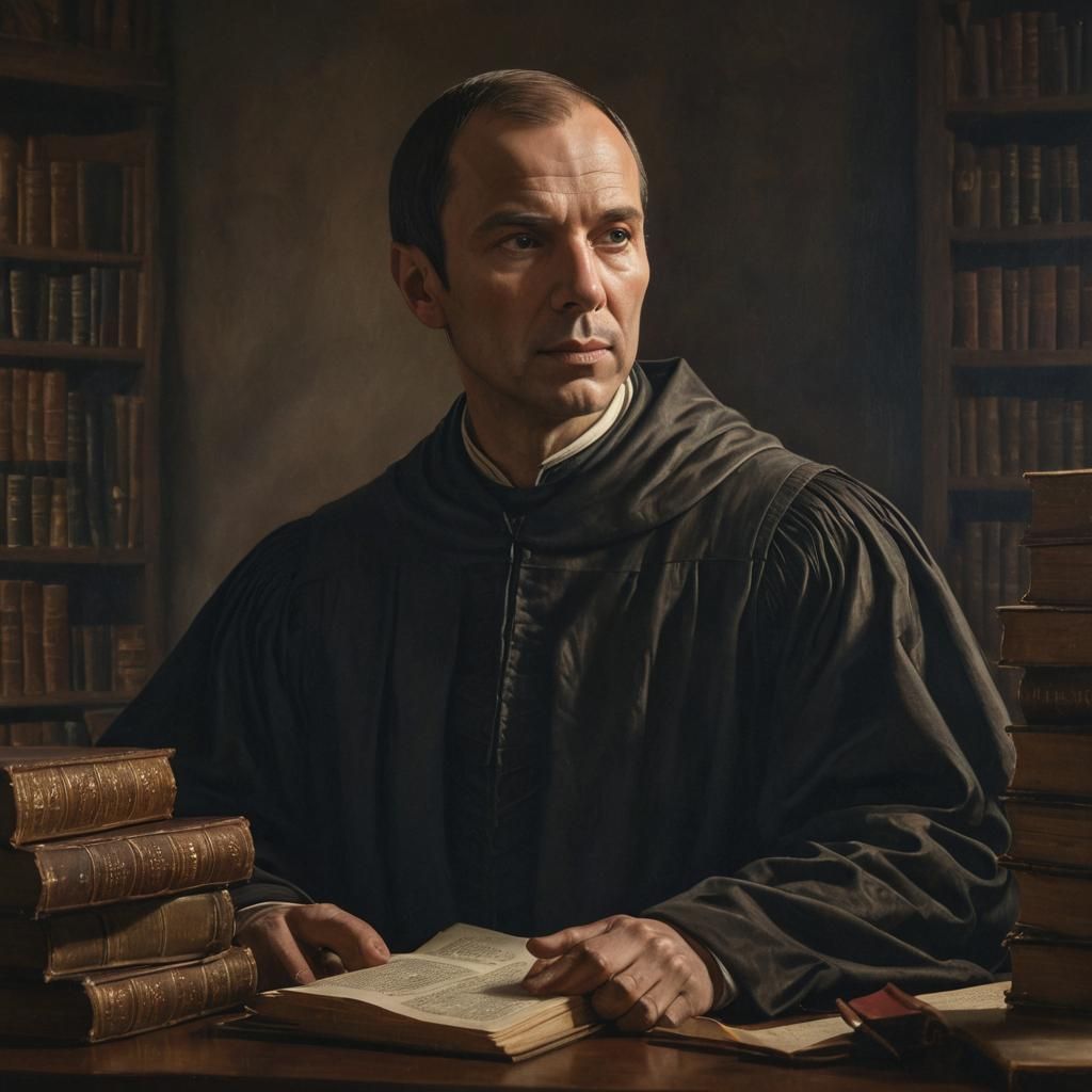 Machiavelli Portrait in Oil Painting Style