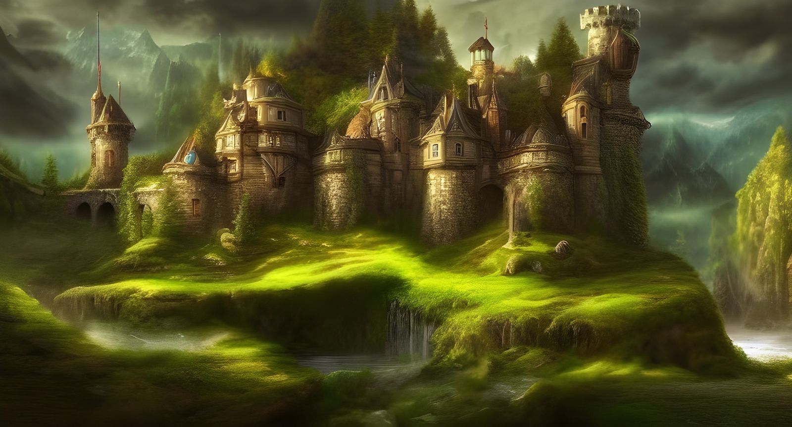 Fantasy Forest Castle: Photorealistic Landscape