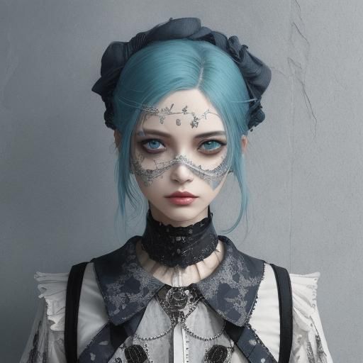 Surreal Fashion Portrait with Intricate Eye Patch