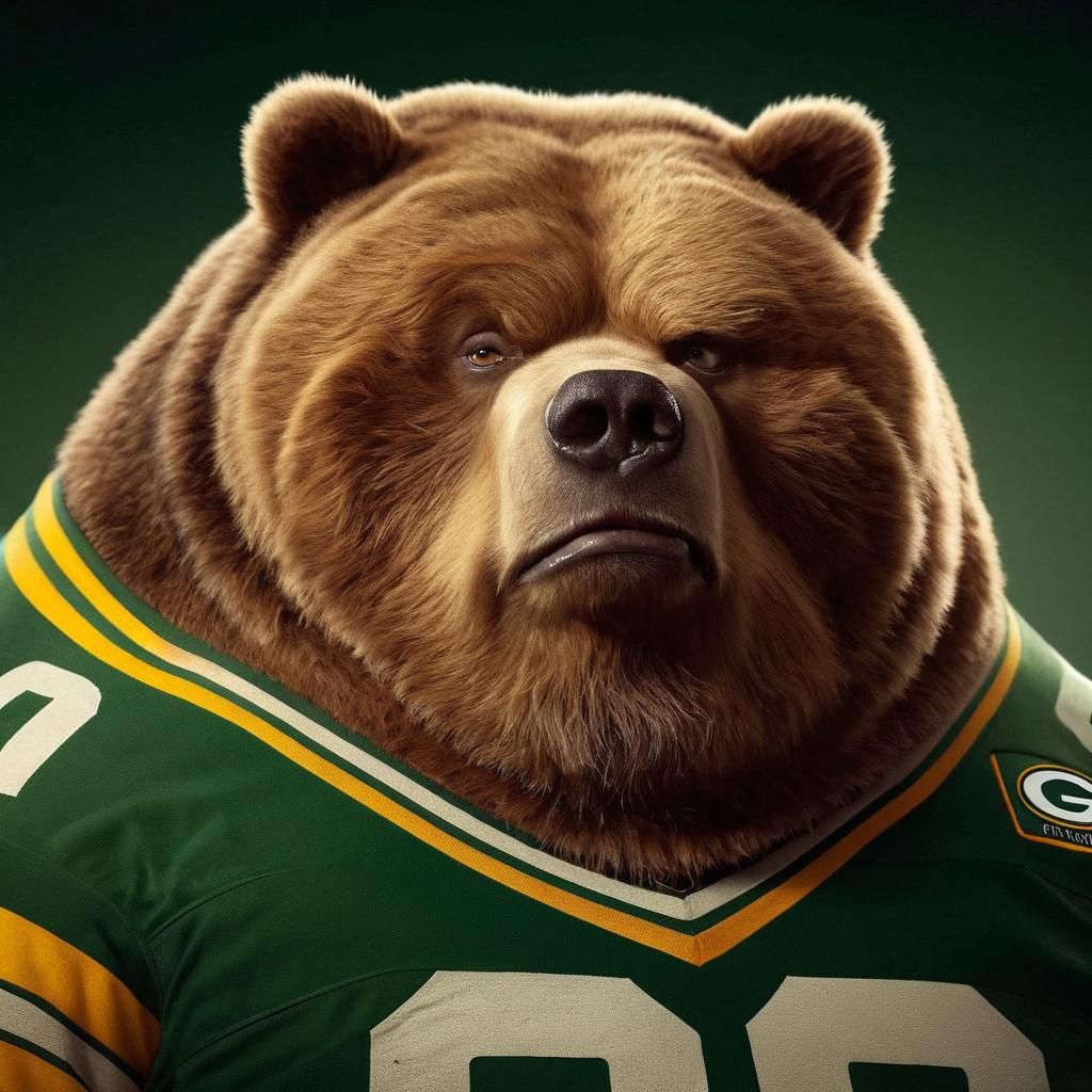 Football Bear in Disdainful Pride, Exaggerated Comical Sneer