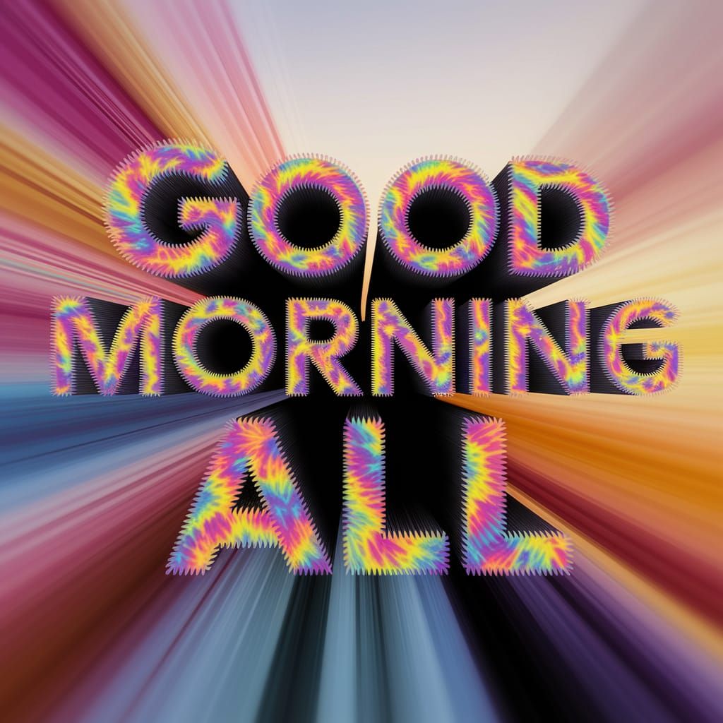 Vibrant 3D Text Art in Dreamlike Sunrise Hues