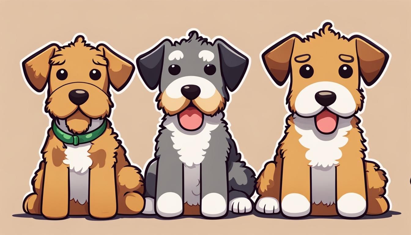 Airedale Terrier Emojis in Anime Style