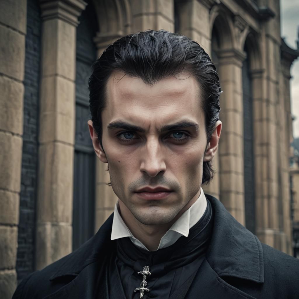 Aristocratic Vampire Portrait in Moody London