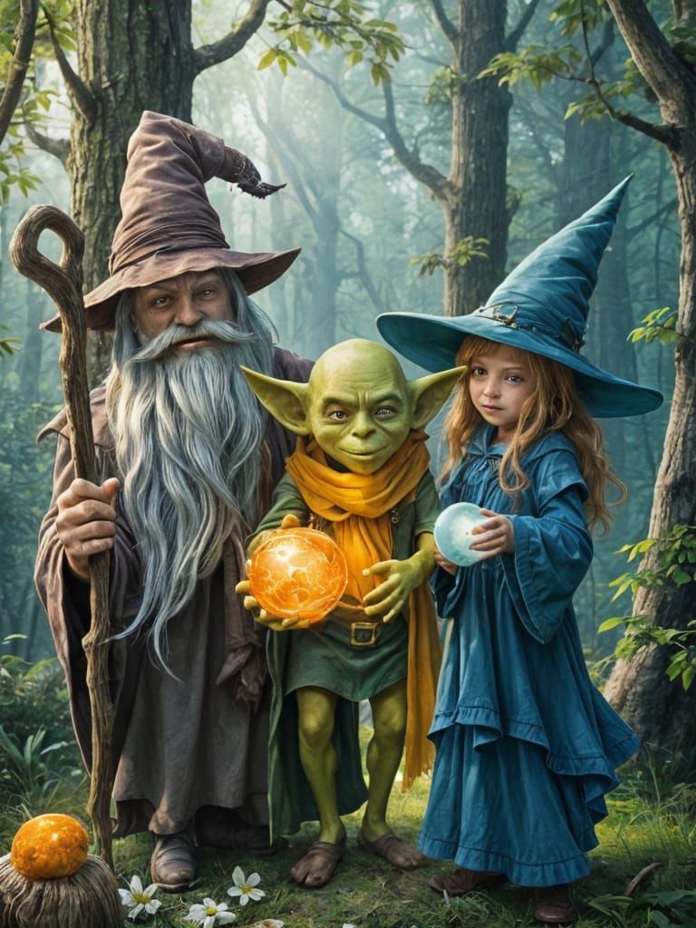 Fantasy Friends: Wizard, Goblin, and Witch