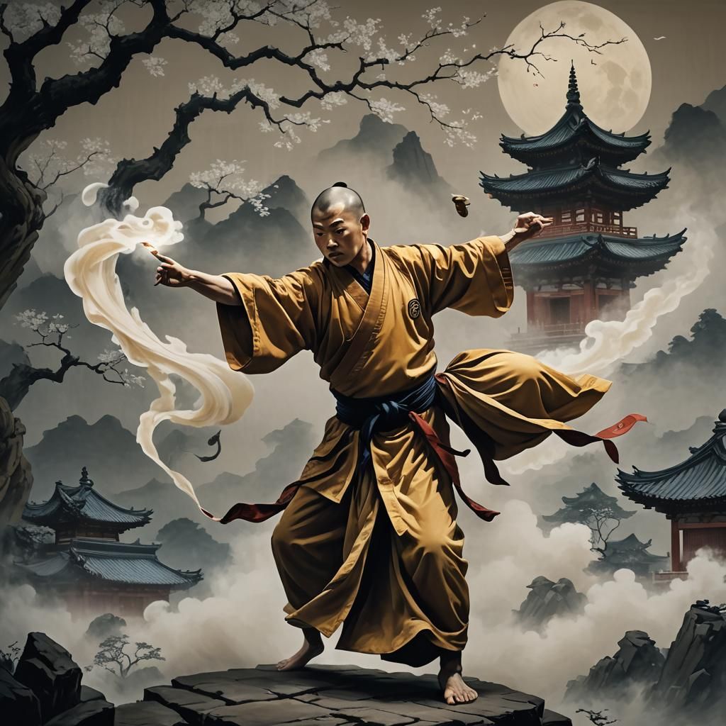 Shaolin Monk's Five Elements Snake Fist Technique