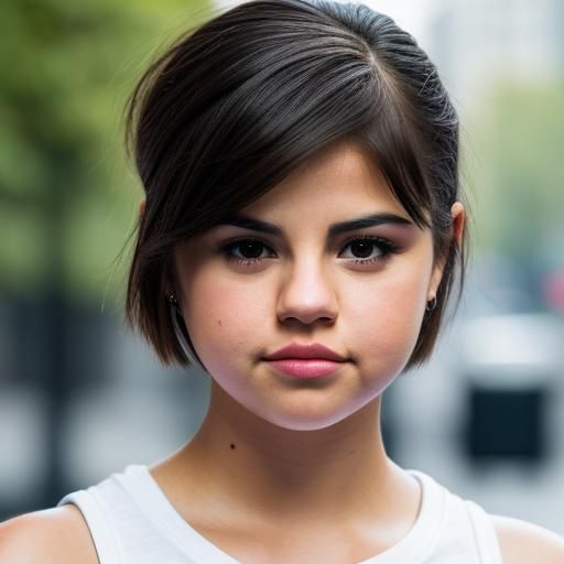 Selena Gomez Short Hair Portrait