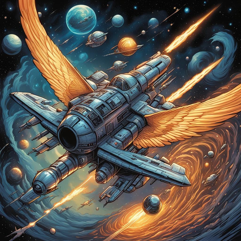 Soaring Through Space in Comic Book Style