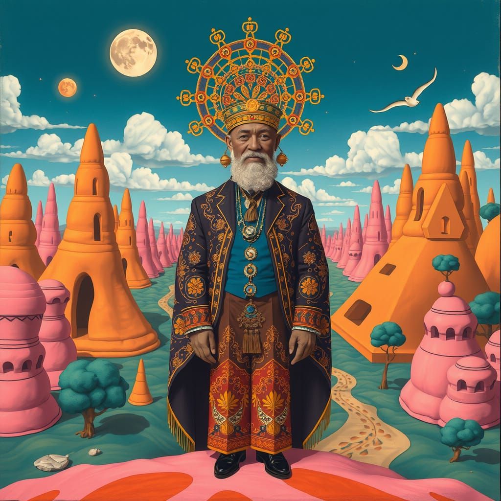 Fopo in Dreamscape: A Gouache-Style Composition