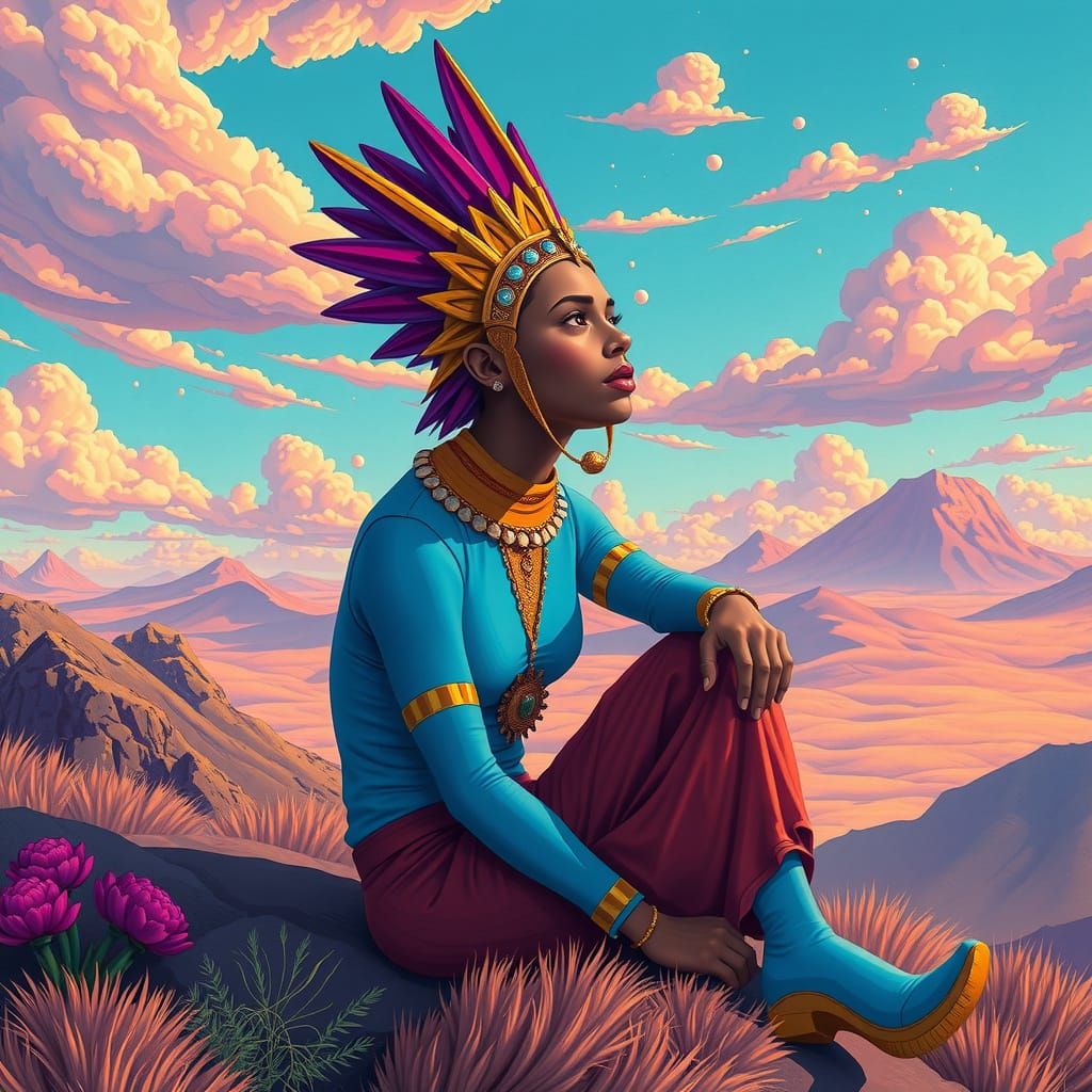 Dreamlike Fopo in Precisionist Gouache Style