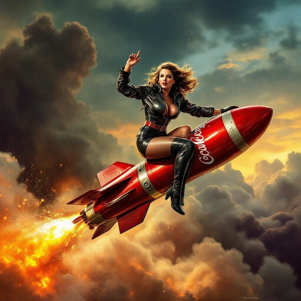 Retro Coca-Cola Poster Featuring Pin-Up Model