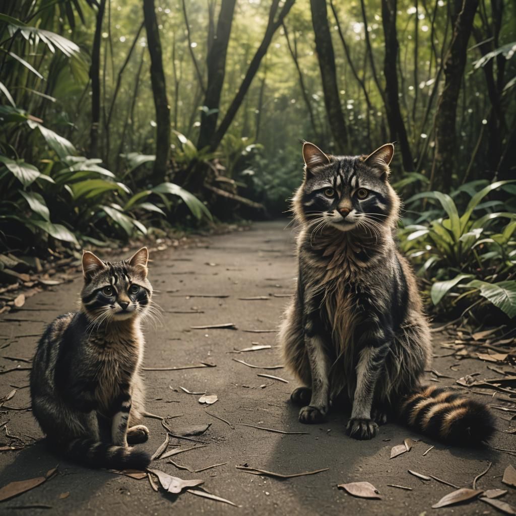 A fusion of a Iriomote cat and a racoon