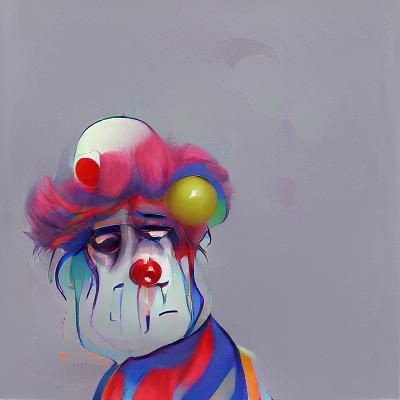 Sad Clown Portrait with Melancholy Expression