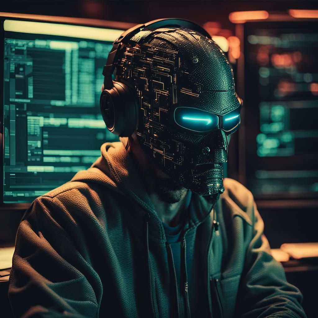 Hacker Mind Control in a Cinematic Film Still