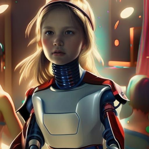 Children Playing in School: Hyperdetailed Digital Art