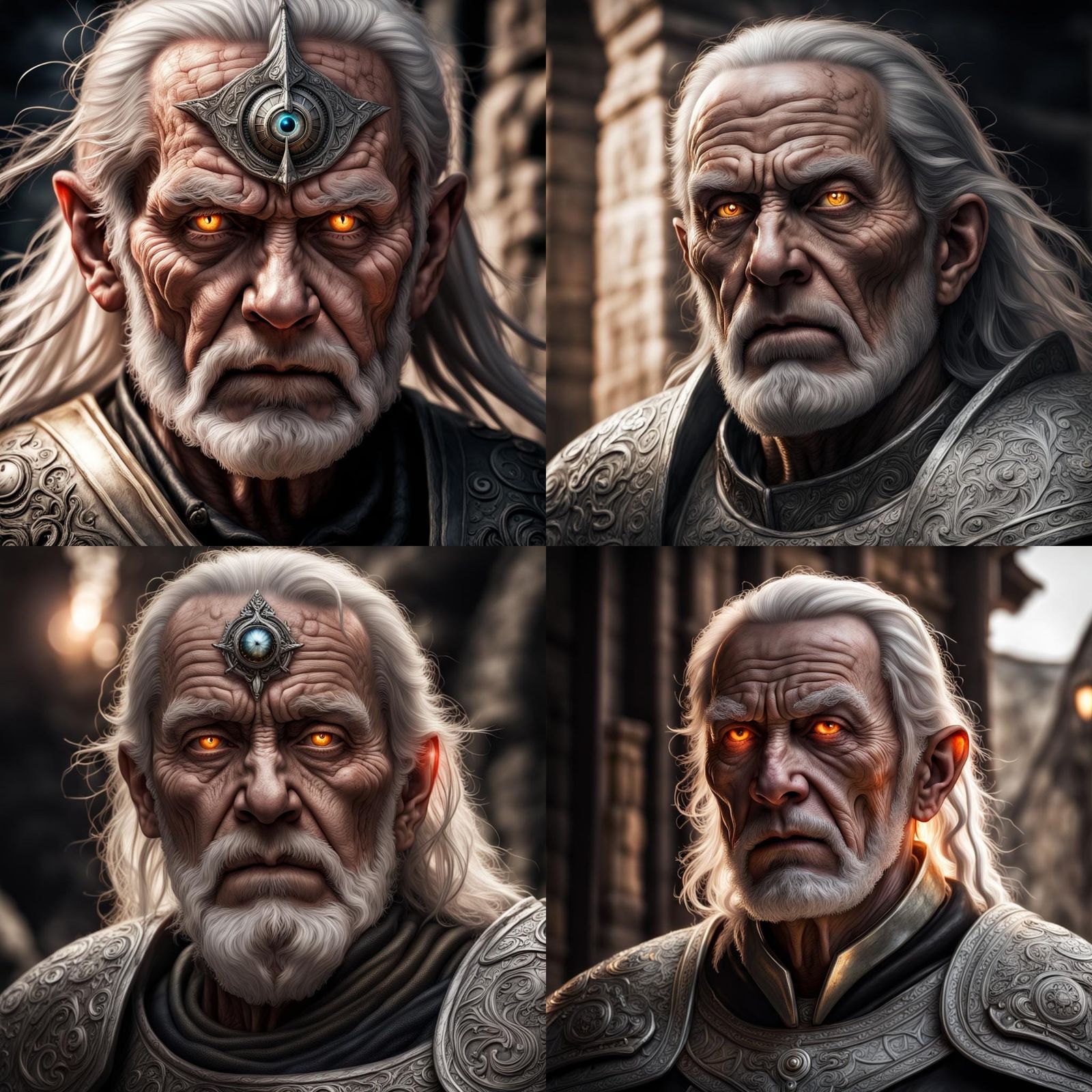 Fantasy Paladin with Silver Eye, Hyperrealistic Portrait