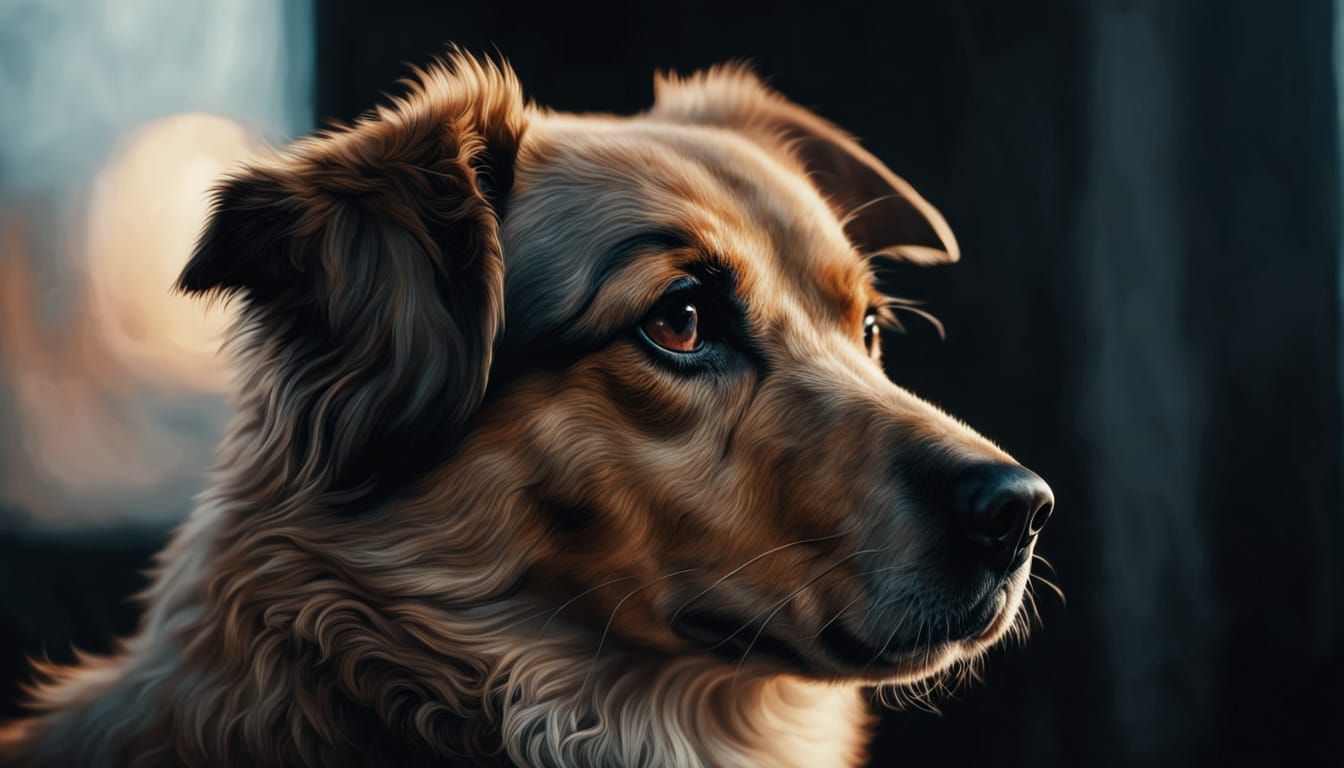 Hyper-Realistic Dog Portrait in Cinematic Style
