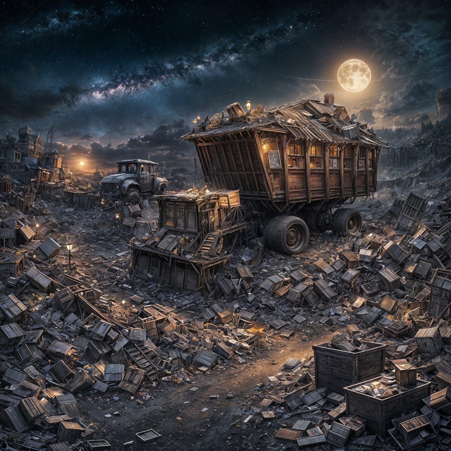 Raccoon's Dream: Nighttime Dump Under the Stars