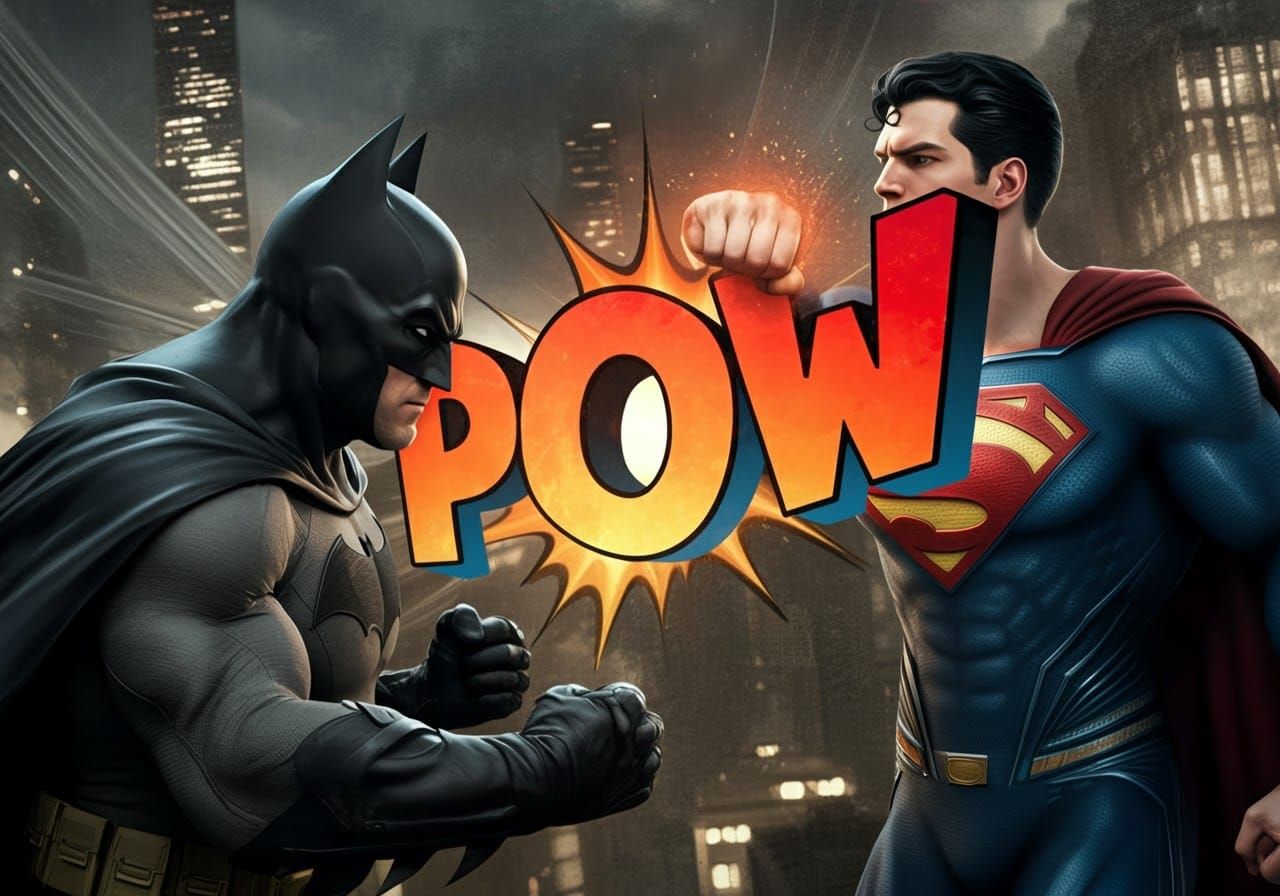 Batman vs Superman Comic Book Fight