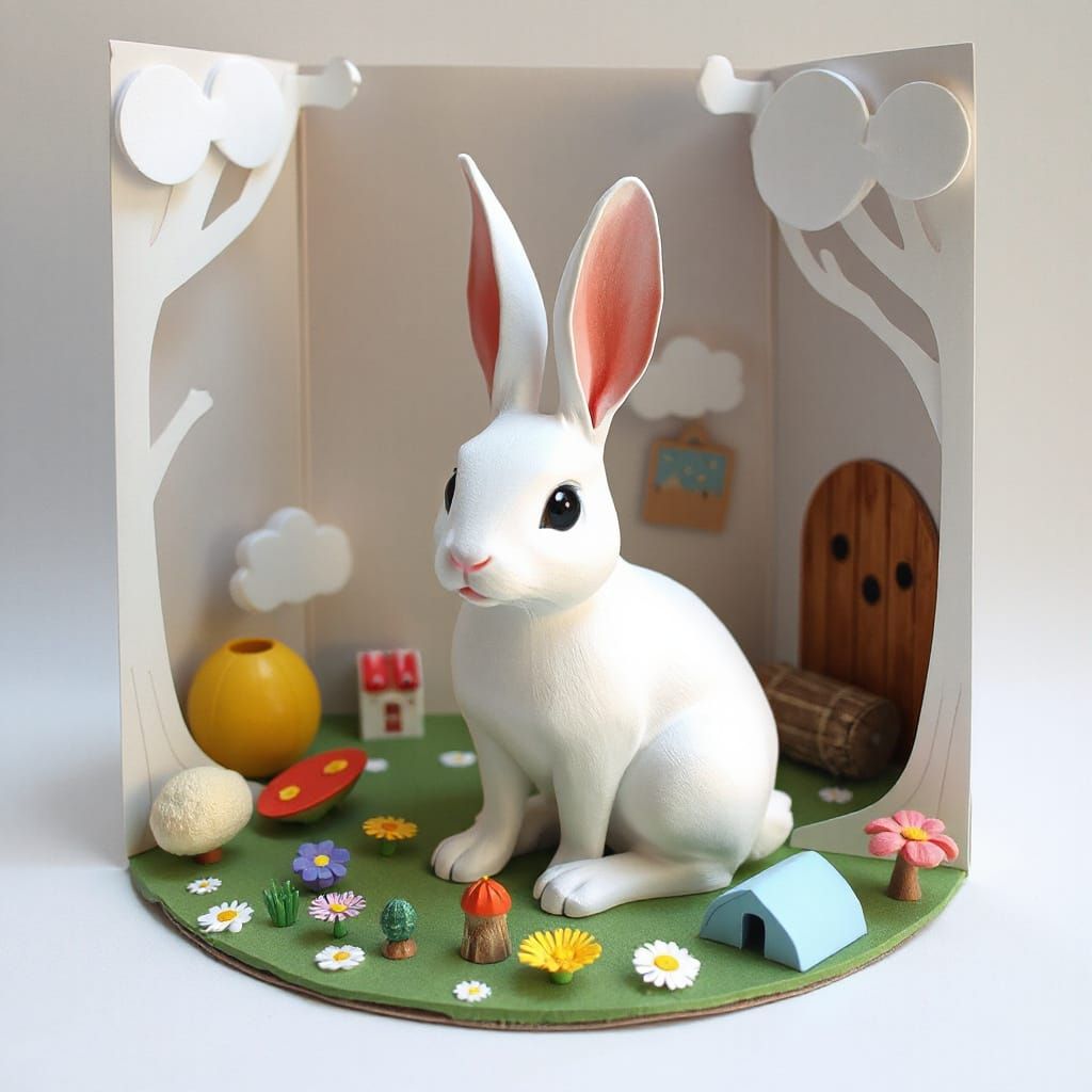 Rabbit's Paper World: A Surreal Artistic Vision