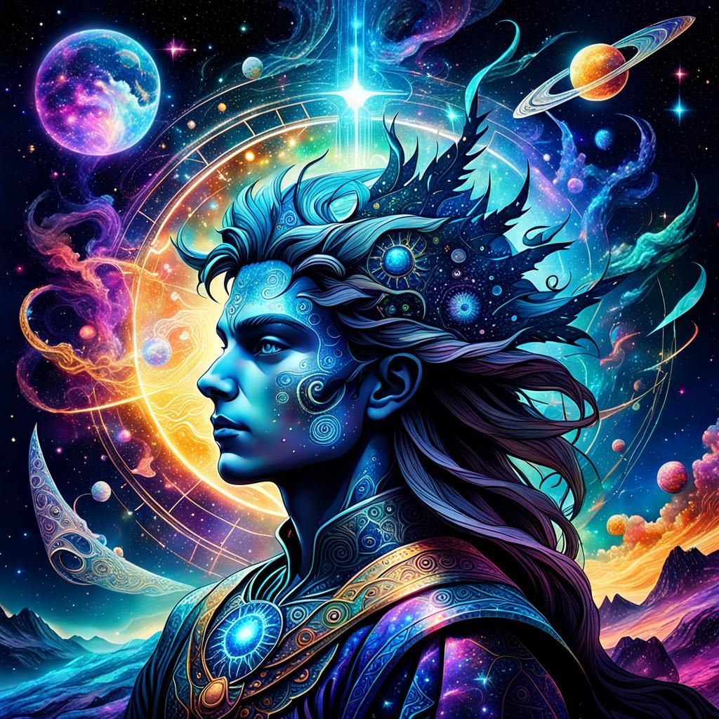 Mysterious World of Magic: Astral Cosmic Illustration