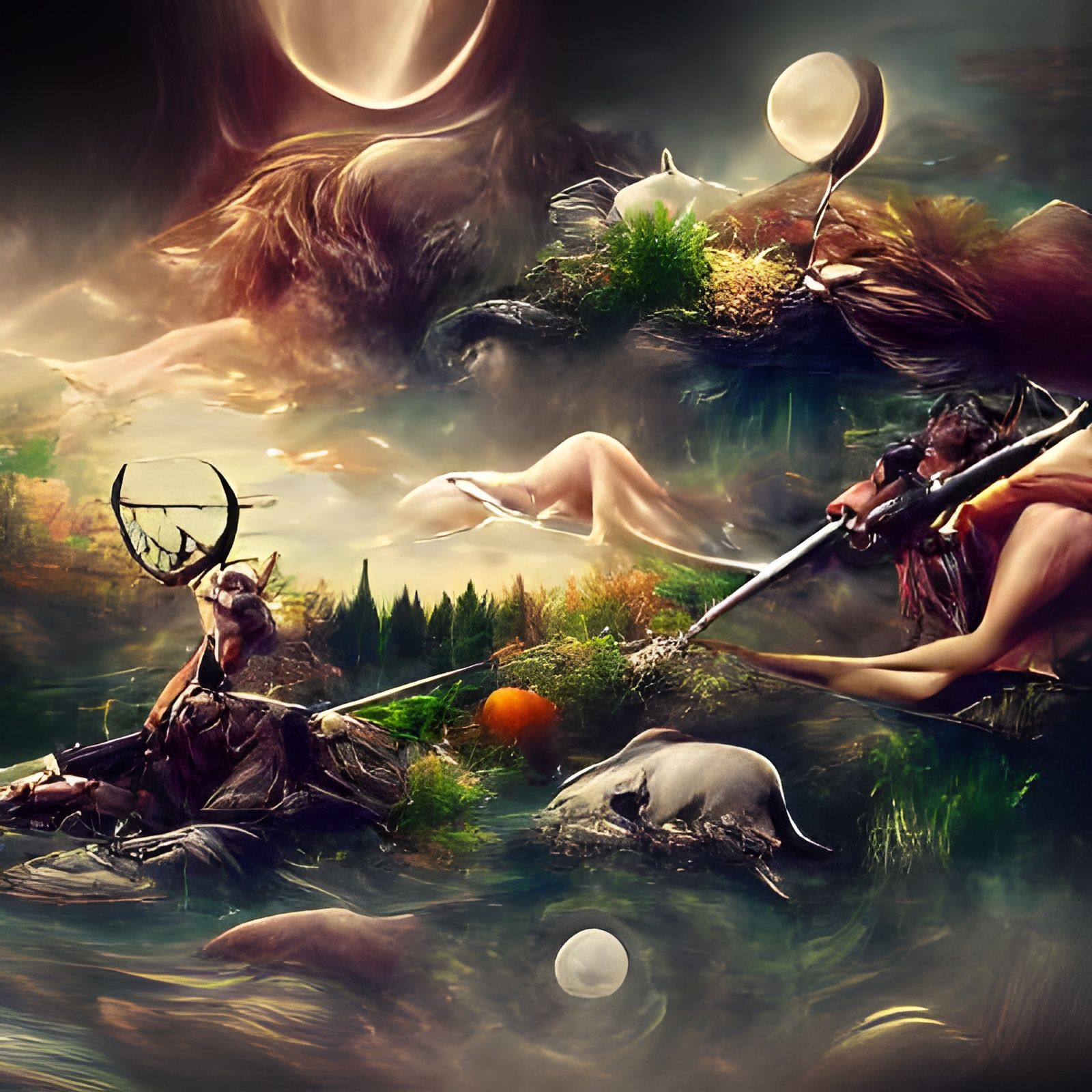 Artemis's Domain: Goddess of the Hunt, Digital Art