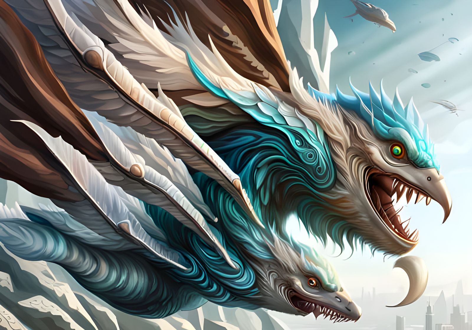 Futuristic Cityscape with Bizarre Creatures in 8K