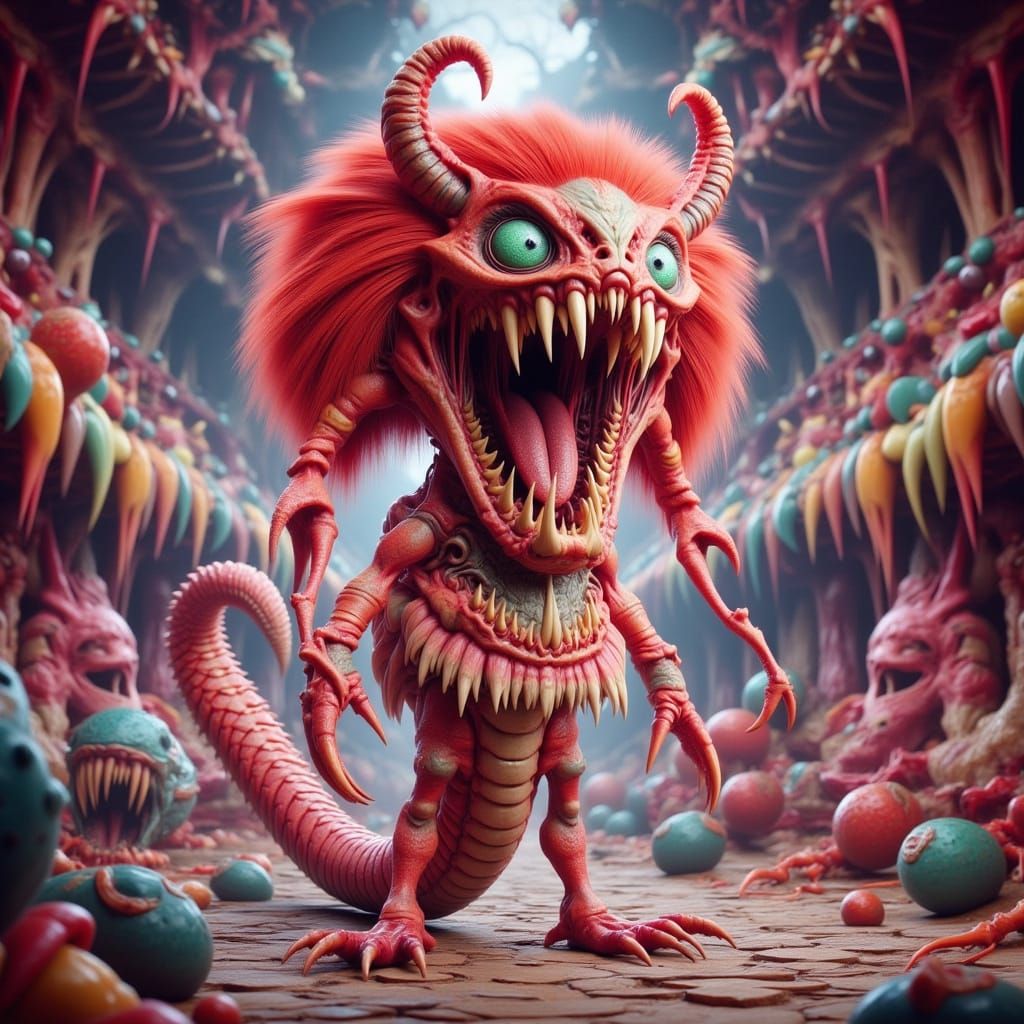 Candy Monster Girl in a Candyland Environment