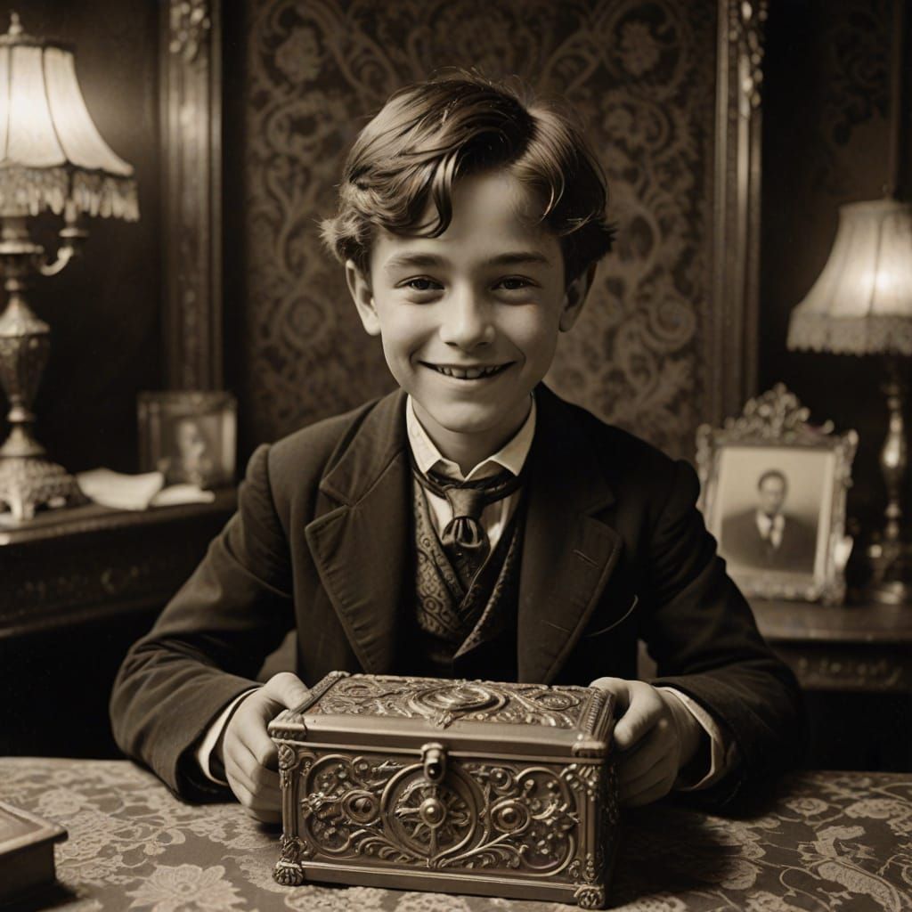 Boy Discovers Treasure in Dusty Victorian Parlor