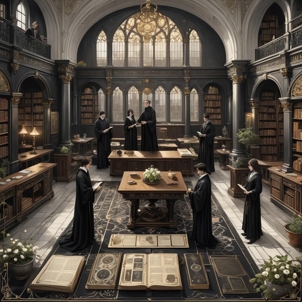 Elegant Game Card in Gothic Jugendstil Mansion