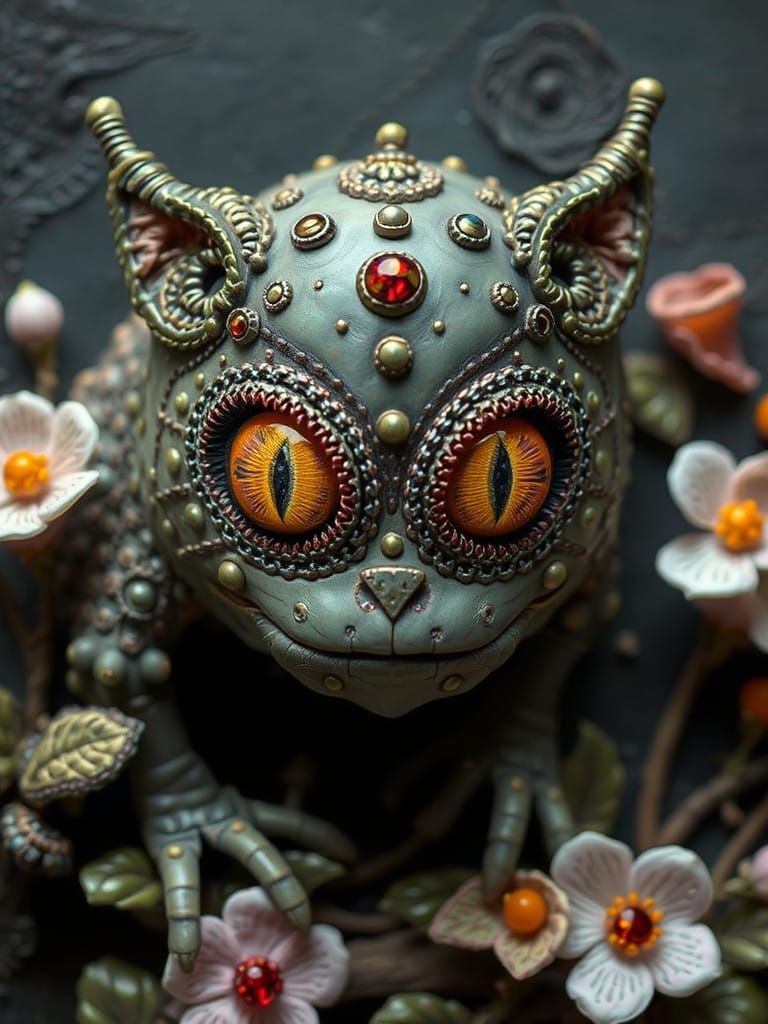Artist-Laden Soutache Creature with Eyes
