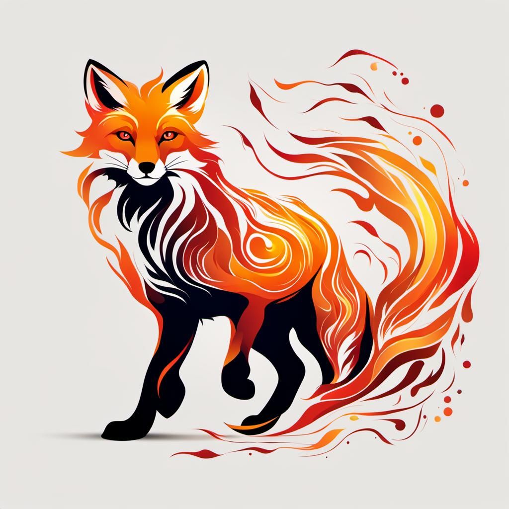 Fiery Fox: A Dynamic Flame Composition