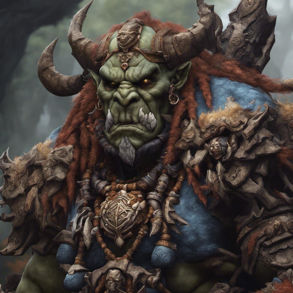 Mag'har Orc Shaman in Detailed Matte Painting
