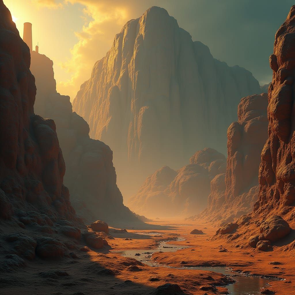 Tileable Grimdark Desert Sci-Fi Battlemap in 8K