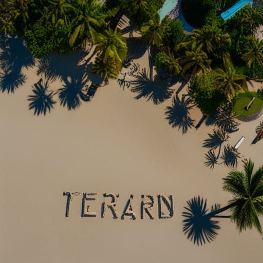 Tropical Beach Letters in the Sand