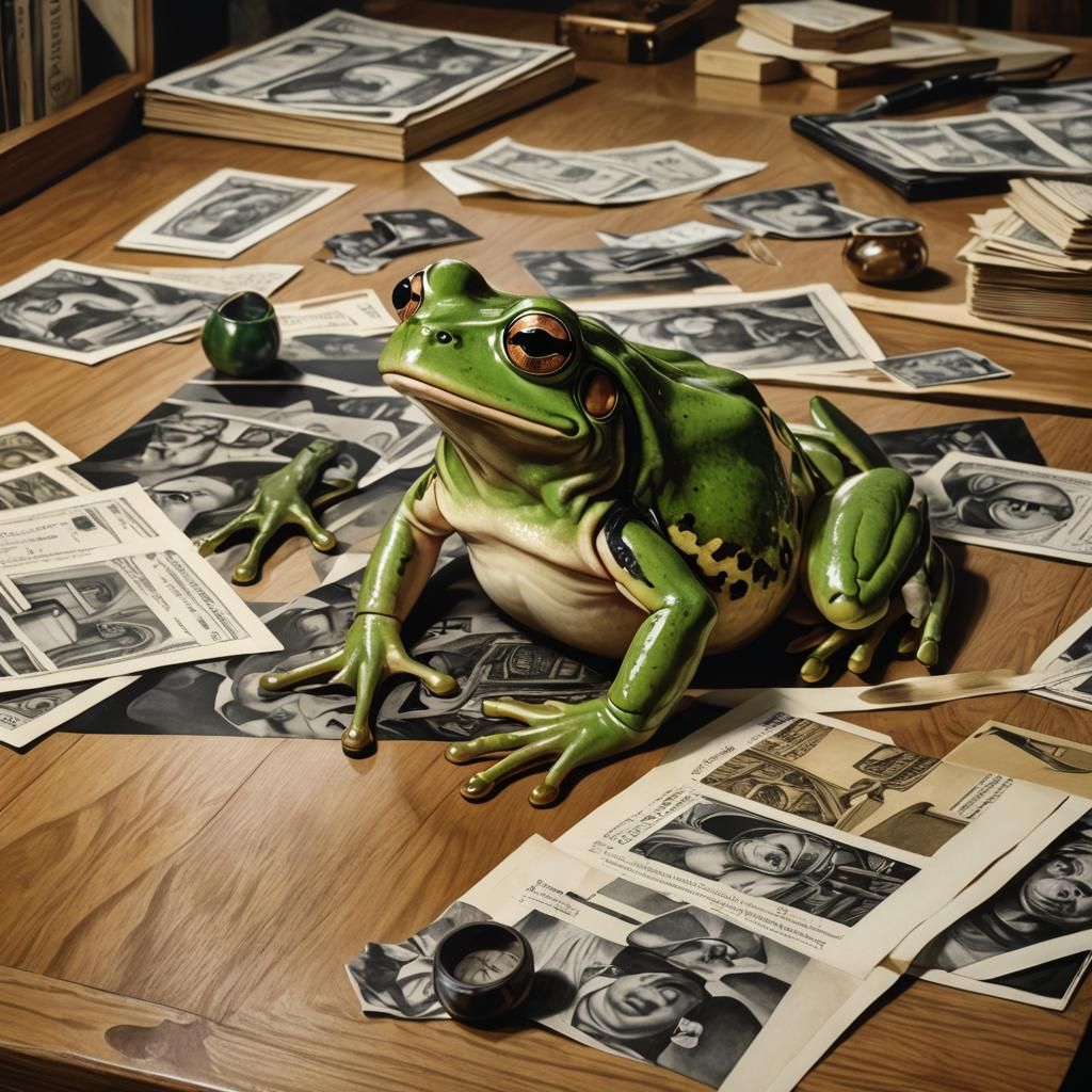 Frog Analyst: Hyperrealistic Art Inspired by Velasquez
