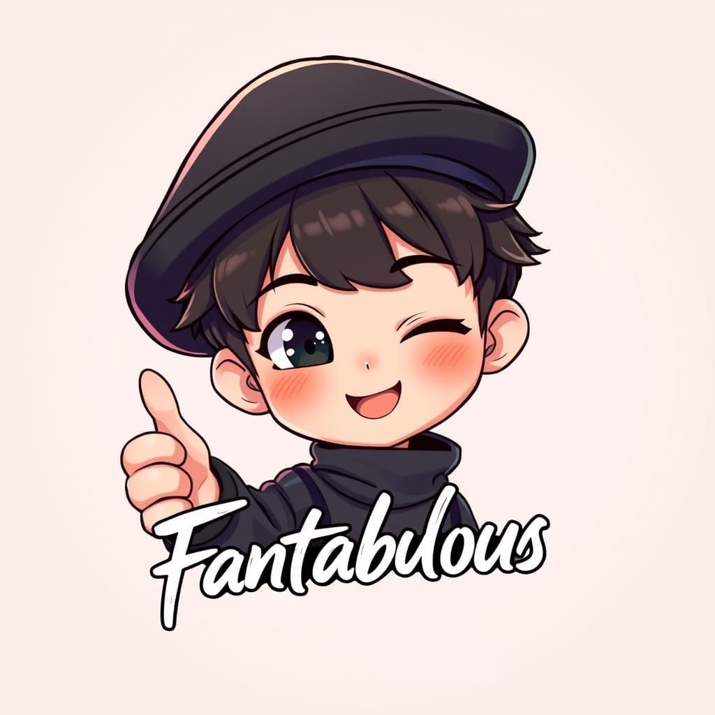 Chibi Boy Winking in Anime Art Style