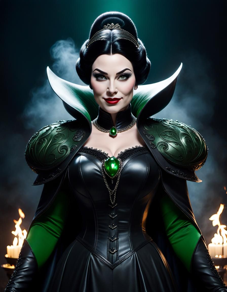 Gothic Snow White Reigns in Dark, Alien-Hued Terror