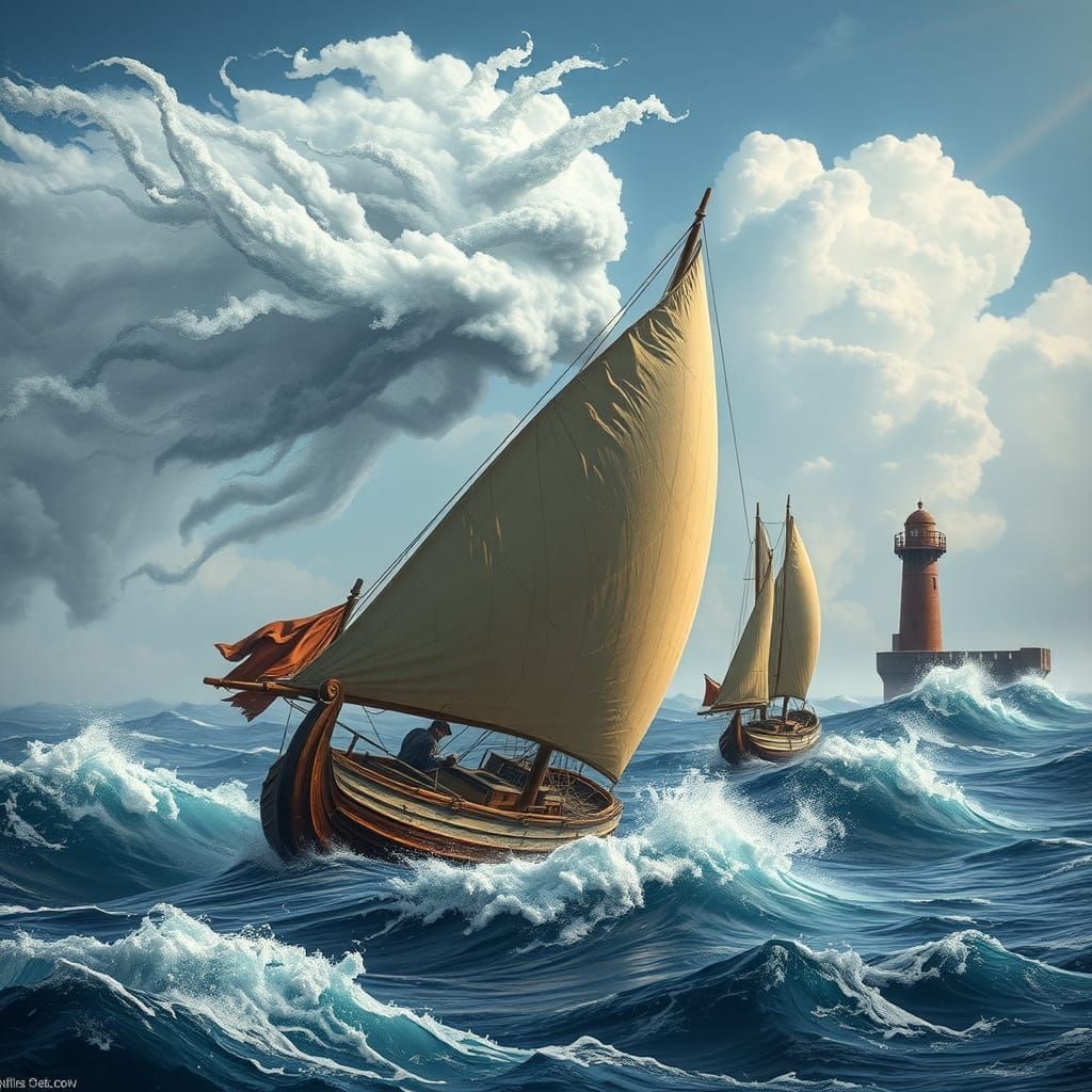 Cloud Deity Unleashes Storm on Sailboat