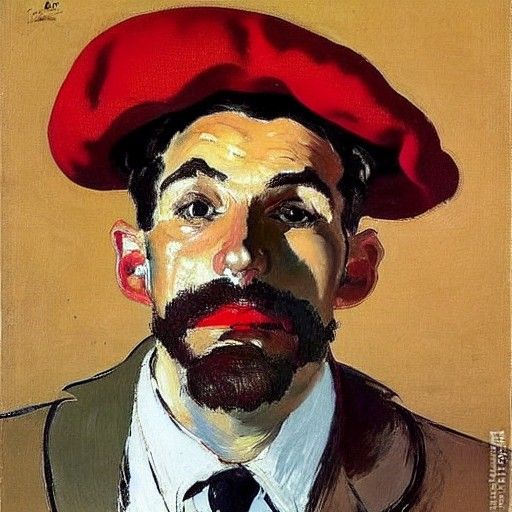 Basque Man Portrait in Impressionistic Style